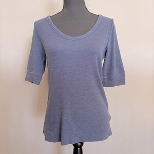 Gap Rib Knit Short Sleeve Tee Blue Shirt Medium